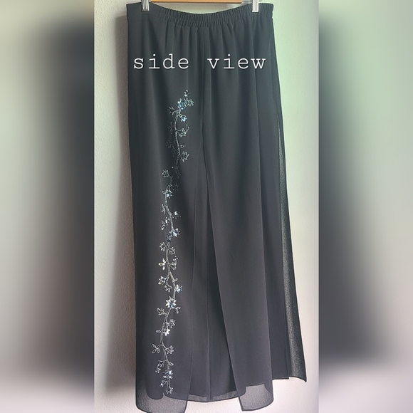 R&M Richards - Woman's 3 Pc Black Sequins Formal Jacket, Tank, & Pant Set, Sz 10 - Picture 6 of 12